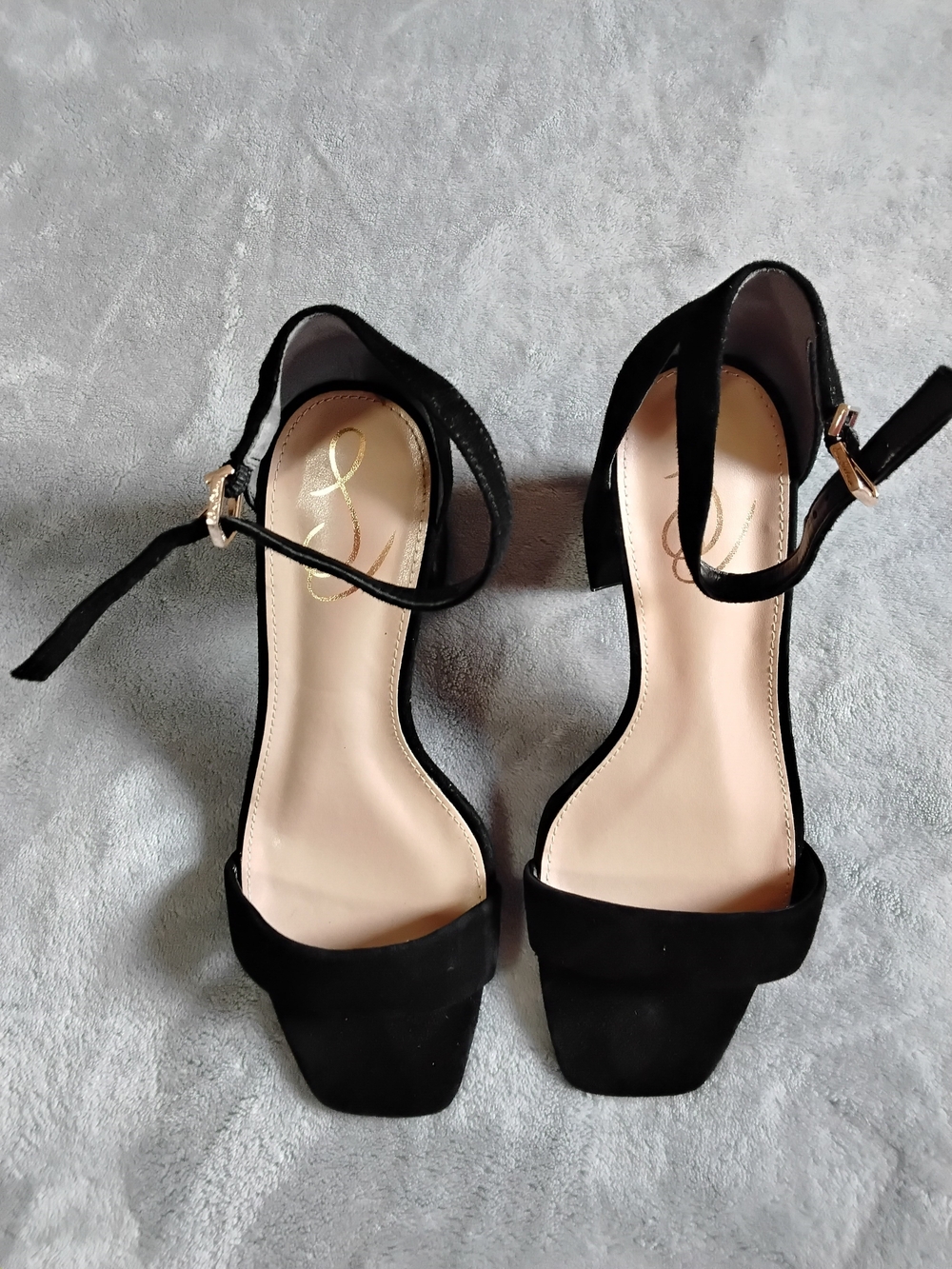 Sam Edelman Black Ankle-Strap Block Heel Sandals - Picture 2 of 6
